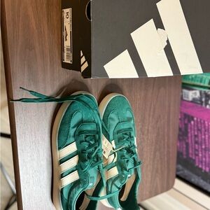 Adidas Green and White Retro Sneakers